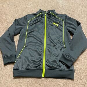 Puma boys Charcoal Jacket with Lime Highlights( size:7)